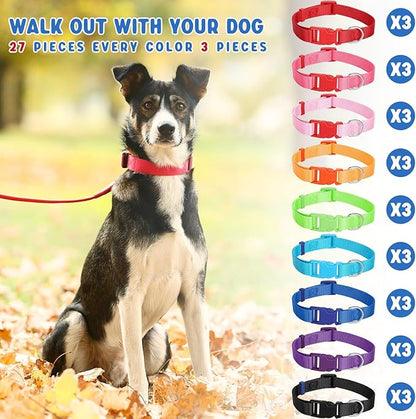 Amylove 27 Pcs Dog Collar Bulk Adjustable Nylon Puppy Collar - Image 5