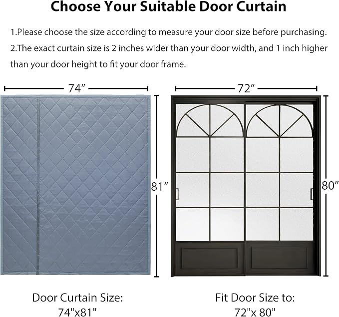 Reversible Wide Magnetic Thermal Insulated Door Curtain - Image 2