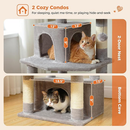 Cat Tree for Indoor Cats, 64.5" Tall Cat Tower - Image 3