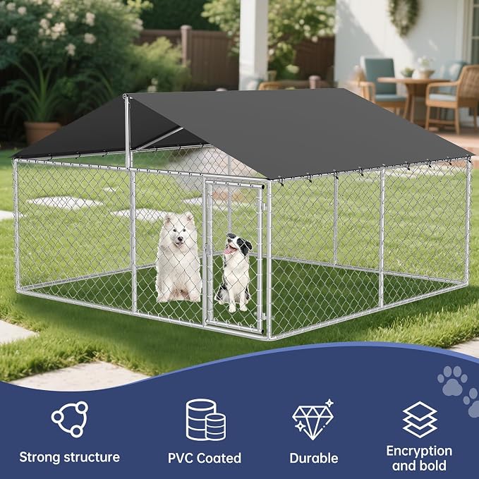 Outdoor Dog Enclosure Heavy Duty Dog Kennel House Mesh Dog Big Cage Pet Kennel - Image 2