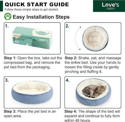 Love's cabin Round Donut Cat and Dog Cushion Bed, 20in Pet Bed - Image 8