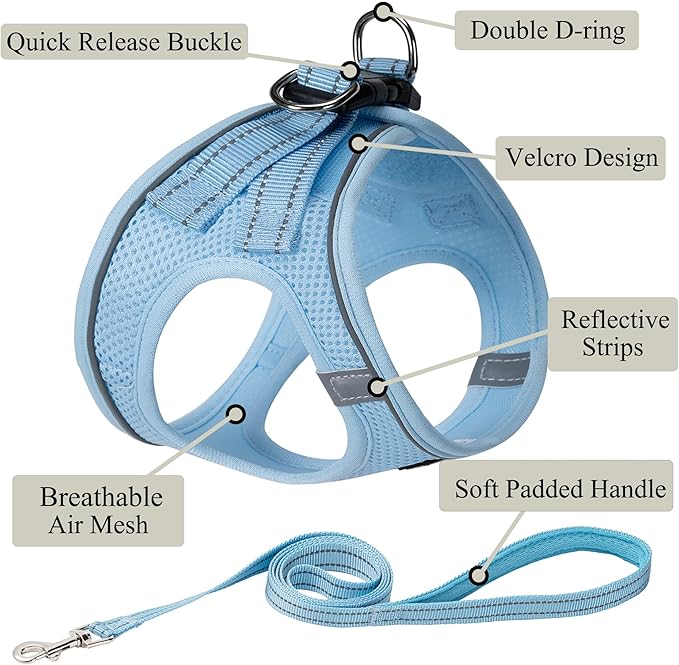 Dog Harness with Leash Set, No Pull Adjustable Reflective Step-in Puppy Pet - Image 2