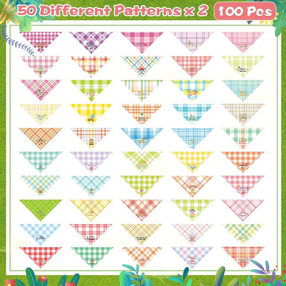 Sweetude 100 Pcs Spring Plaid Dog Bandanas Bulk - Image 4