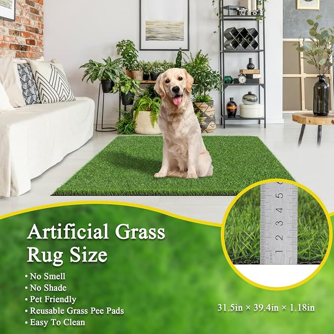 Bsmathom Artificial Grass Rug Indoor Outdoor Rug, Professional Dog Potty - Image 3