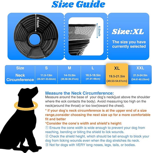 Inflatable Dog Cone for Dogs After Surgery, Soft Adjustable Elizabethan Collar - Image 2