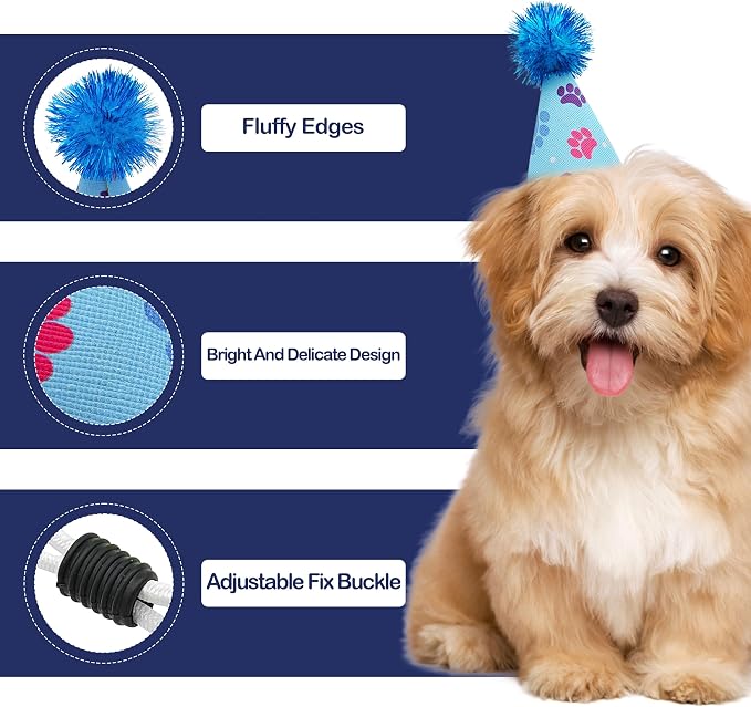 6pcs/Pack Mini Dog Party Hats for Small XS Cat Puppy Doggie Kitten Rabbit - Image 3
