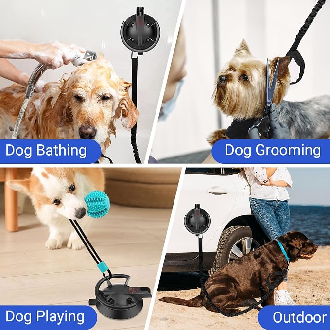 Dog Bathing Suction Cup with Tether, High Elasticity Nylon Dog Bathing Tether - Image 7