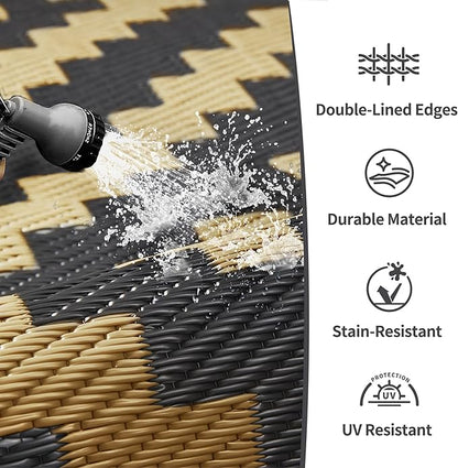 GENIMO Outdoor Rug for Patio Clearance, Reversible Plastic Camping Rugs - Image 5