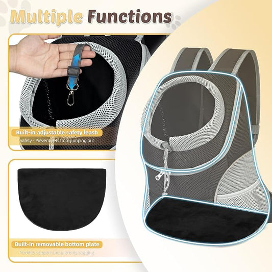 WOYYHO Pet Dog Carrier Backpack Small Dog Front Backpack Ventilated Dog Carrier - Image 2