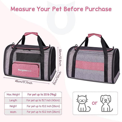 BurgeonNest Cat Carriers for Medium Puppy Under 25 lbs, Pet Carrier for Cats - Image 2