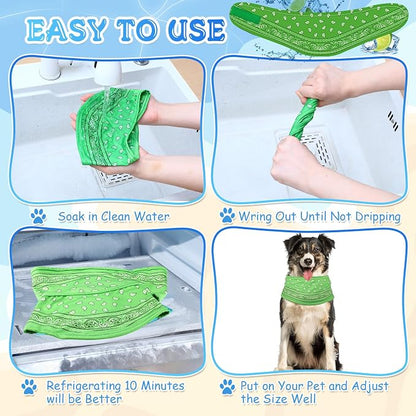 Talltalk 5 Pieces Dog Cooling Bandanas Neck Wraps Ice Scarf Pet Dog Cooling - Image 4