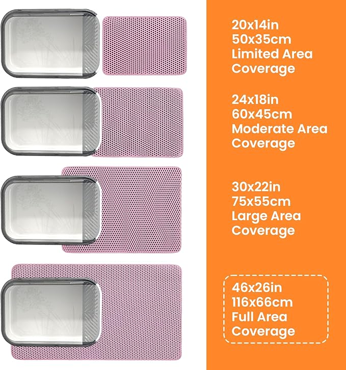 Jumbo Cat Litter Mat, 46x26 Inches Double Layer Honeycomb Litter Trapping Mat - Image 9