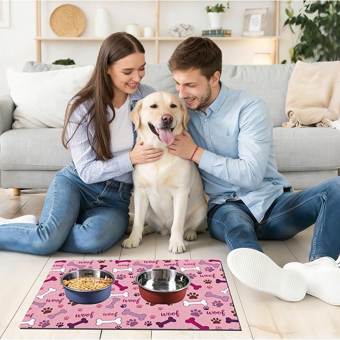 Dog Feeding Mat 24 x 16 Inch, Waterproof Non Slip Rubber Pet Bowl Pad Mat - Image 4