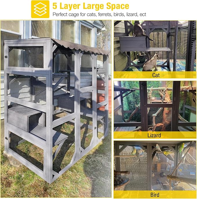 Aivituvin Cat House Outdoor Catio Kitty Enclosure - Image 6
