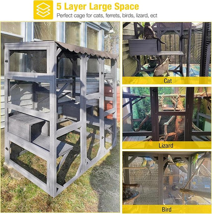 Aivituvin Cat House Outdoor Catio Kitty Enclosure - Image 6