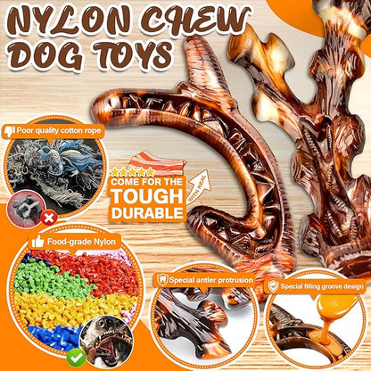 Dog Chew Toys for Aggressive Chewers 4 Pack, Indestructible Dog Toys, Bacon - Image 3
