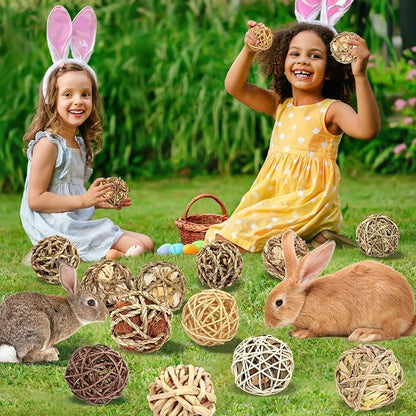 Bunny Chew Grass Balls, Rolling Chew Toys - Image 7