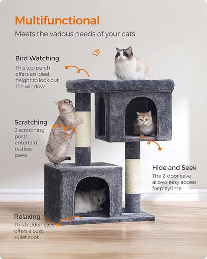 Feandrea Cat Tree, 40.6-Inch Cat Tower, Plush Condo - Image 4
