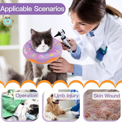 Cat Cone Collar Soft, Cute Cat Donut Collar After Surgery, Adjustable Kitten - Image 3