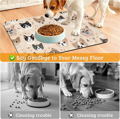 Pet Feeding Mat, Pet Photo Absorbent Dog Cat Food Mat Dog Mat - Image 4