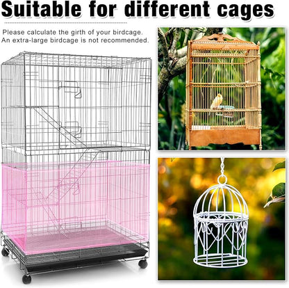 Shappy Large Bird Cage Seed Catcher, Bird Cage Cover Net Skirt Guard, - Image 4