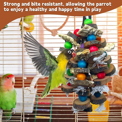 PINVNBY Bird Toys Parrot Toys, Natural Wood Bird Chewing Toys, Parakeet Hanging - Image 5