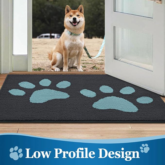 Buganda Dog Door Mat for Muddy Paws, Absorbent Dirt Trapper Washable Indoor - Image 6