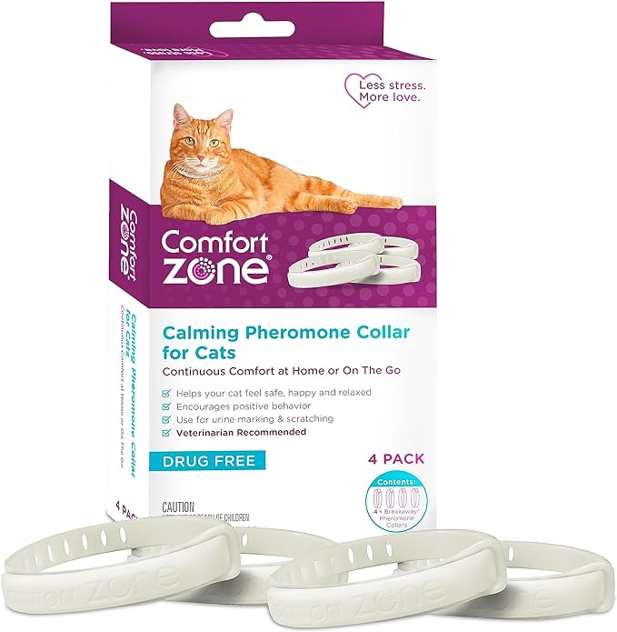 Comfort Zone Cat Calming Collar Value Pack: 4 30-Day Calming Collars by ComfortZone