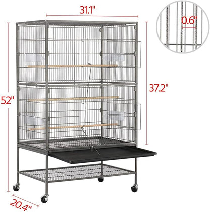 Topeakmart Wrought Iron Large Flight Parrot Bird Cage - Image 4