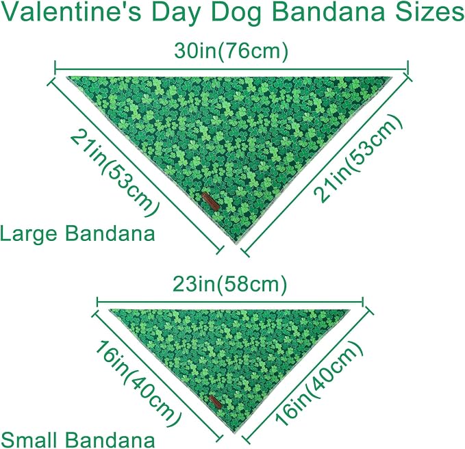 St. Patrick's Dog Bandana, UP URARA PUP Shamrock Triangle Bid Scarf - Image 2