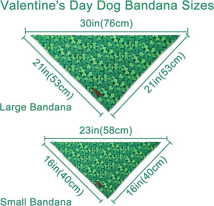 St. Patrick's Dog Bandana, UP URARA PUP Shamrock Triangle Bid Scarf - Image 2