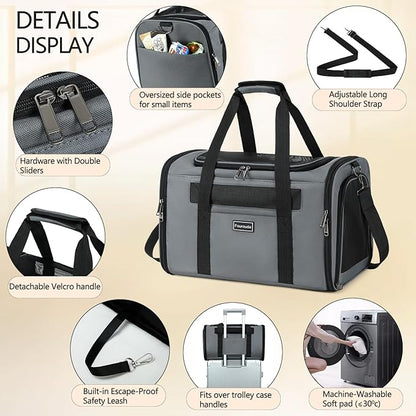 Cat Travel Carrier .Foldable Dog Carrier Bag, Soft Sided cat Carrier up to 20 - Image 4