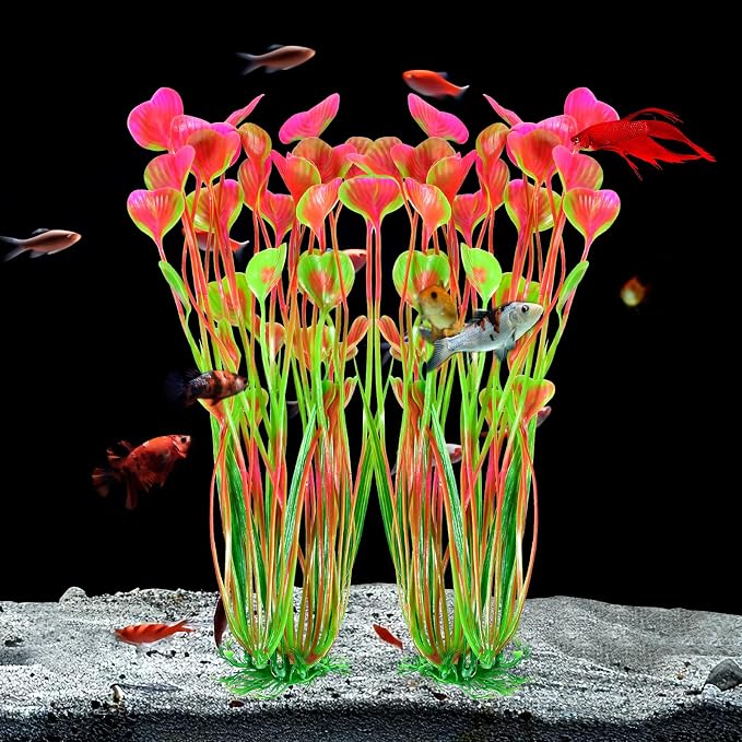 AQUANEAT Artificial Fish Tank Plants, Plastic Aquarium Accessories Large - Image 4