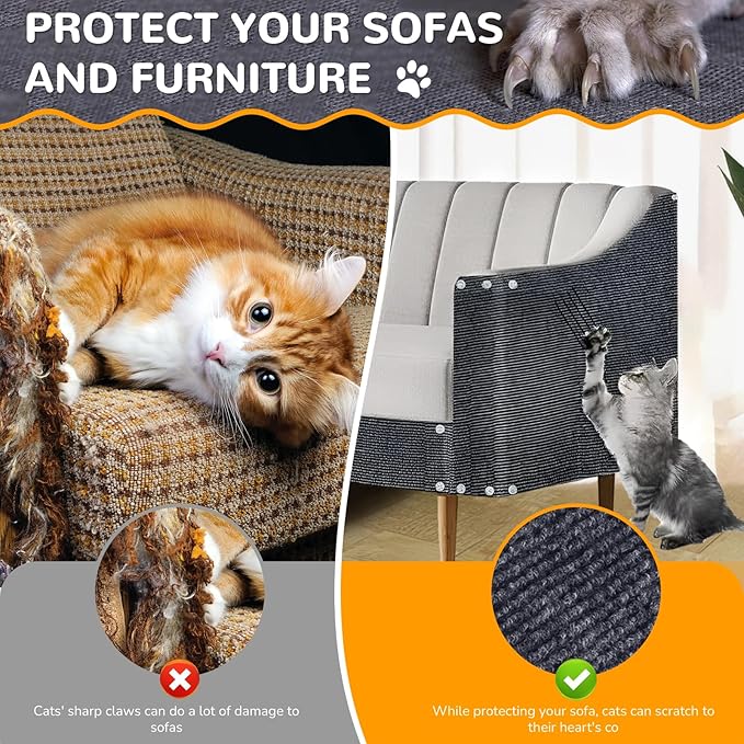 Carpet 78.7"x15.8" Trimmable Cat Scratching Mat - Image 4