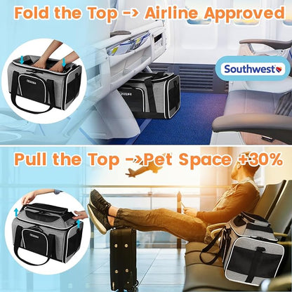 Petskd Top-Expandable Pet Carrier 18x13x9.5 Inches Southwest Airline Approved - Image 2