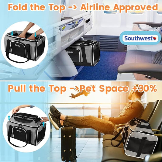 Petskd Top-Expandable Pet Carrier 18x13x9.5 Inches Southwest Airline Approved - Image 2