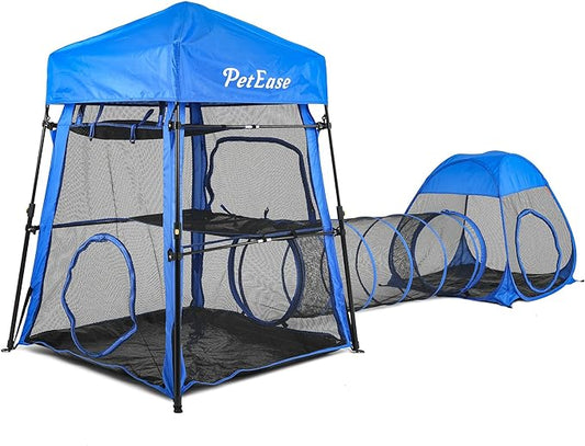 Catio Outdoor Cat Enclosure, 3-in-1 Extra Large Portable Cat Playpen by PETEASE