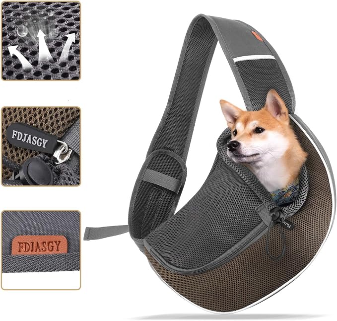 FDJASGY Pet Sling Carrier for Small Dogs Cats, Breathable Mesh Travelling Hand - Image 7