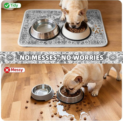 PUPTECK Dog Food Mat, Absorbent Pet Feeding Bowl Mat, Non-Slip Dog Mat - Image 5