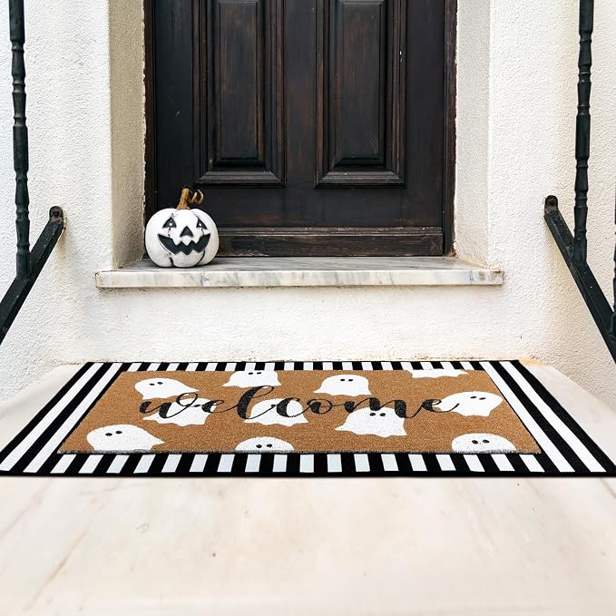 Tinideya 2 Pcs Door Mat Welcome Non Slip Coir Mats Floor Layering Doormats - Image 5