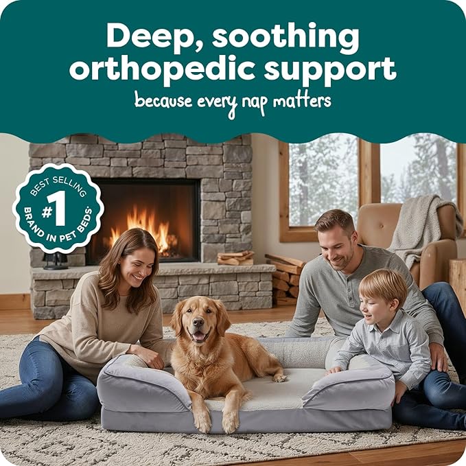 Furhaven Orthopedic Dog Bed for Large Dogs w/ Removable Bolsters & Washable - Image 2