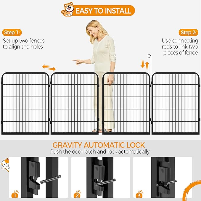 Yaheetech Dog Playpen Outdoor, 32 inch 24 Panels Dog Pen Indoor Heavy Duty - Image 6