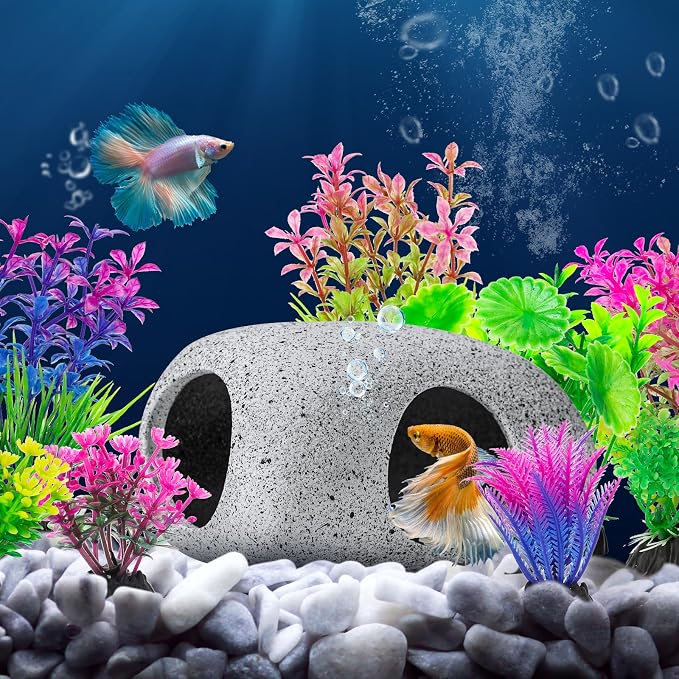 CousDUoBe 13Pcs Aquarium Hideaway Rock Cave Fish Tank Decorations quarium - Image 7