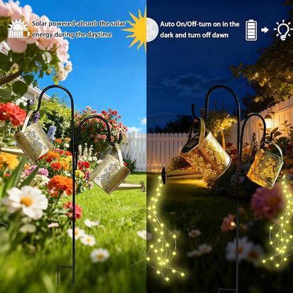 DDQ Solar Watering Can Lights, Warm White/Color LED - Image 5