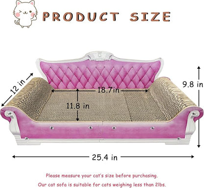 Luxury Cardboard Cat Scratcher Sofa Bed, Couch Shaped Scratching Board - Image 3