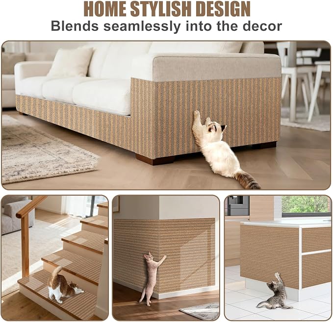Natural Cork-Cat Scratcher Mat-Cat Scratch Pad Rug-cat Couch Protector-Wall - Image 4
