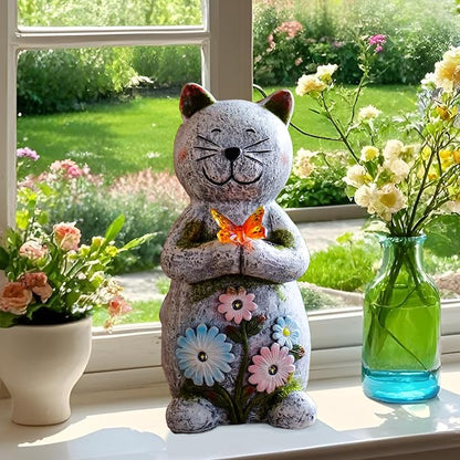Solar Garden Statue Cat Figurine – Outdoor Decoration - Image 6