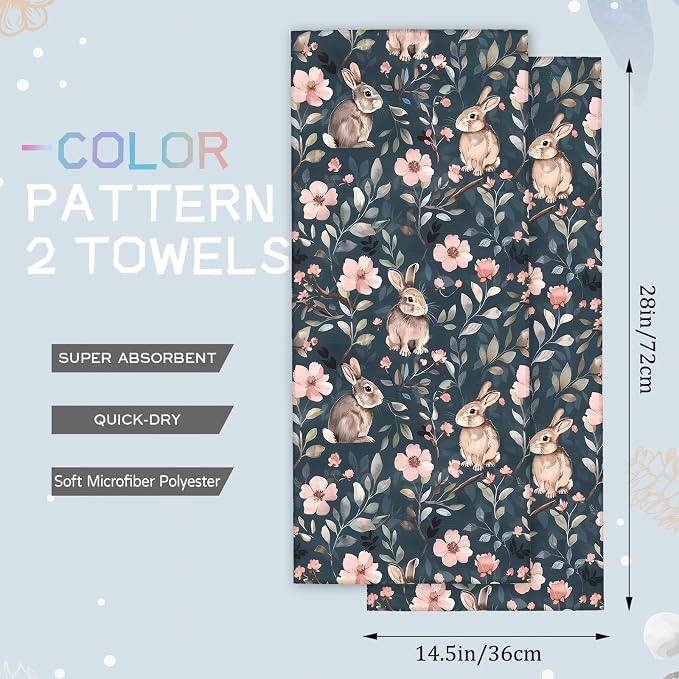 Cute Bunny Hand Towels - Image 2