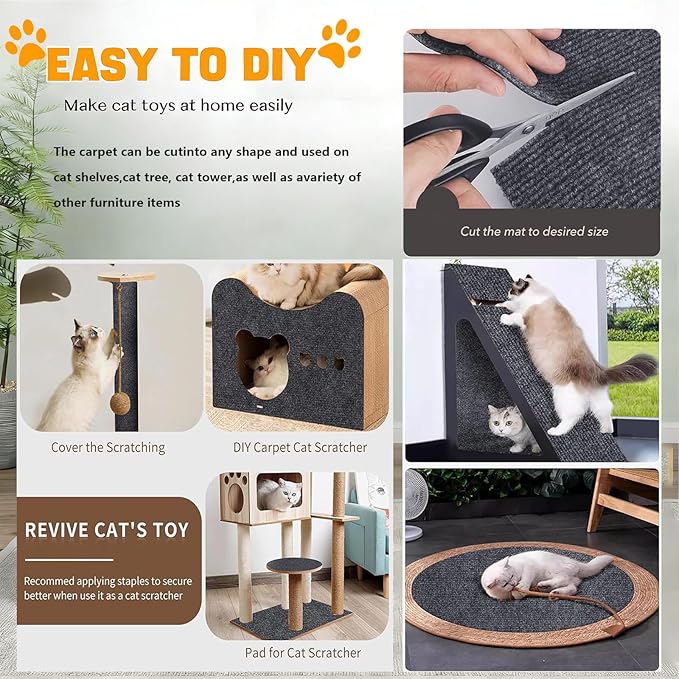 Carpet 78.7"x15.8" Trimmable Cat Scratching Mat - Image 6