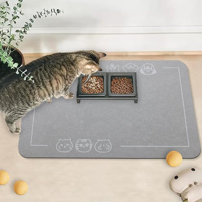 YCT Pet Food Mat, Non-Slip Bottom Absorbent Quick Dry Cat & Dog Feeding Mat by YCT